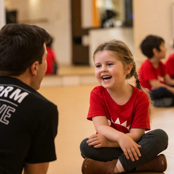 Child acting in drama class